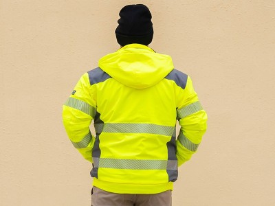荧光绿夹棉parka 夹克户外棉衣