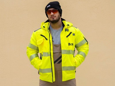 荧光绿夹棉parka 夹克户外棉衣