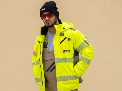 荧光绿夹棉parka 夹克户外棉衣